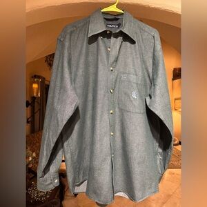 Nautica Men's Olive Green Long-Sleeve Button-Down Shirt